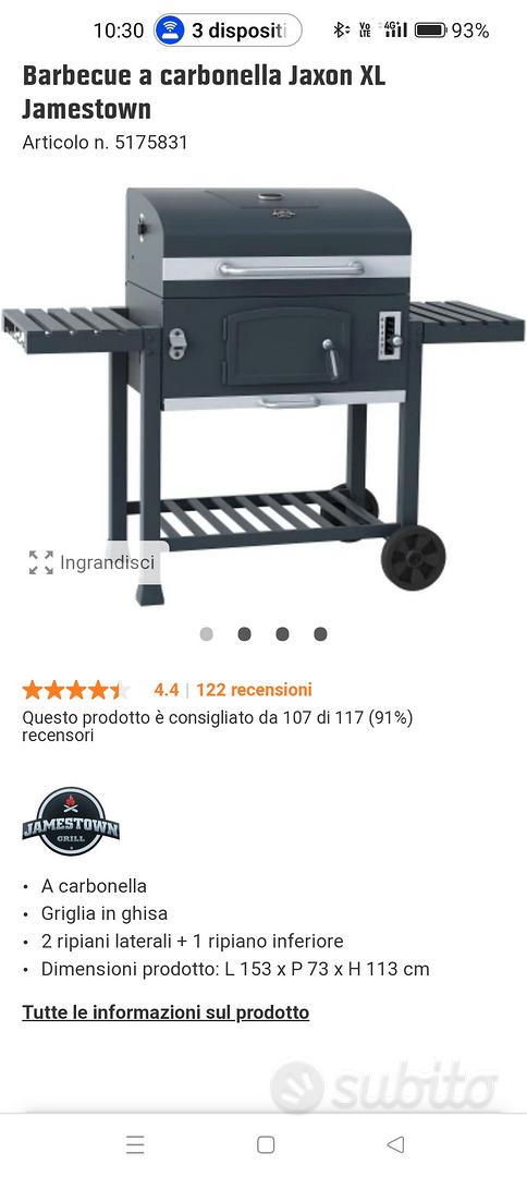 Jamestown Carrello grill a carbonella Jaxon XL