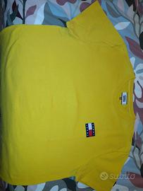 maglietta tommy jeans uomo gialla