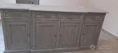 Credenzone Stile Shabby chic colore Grigio/Bianco 
