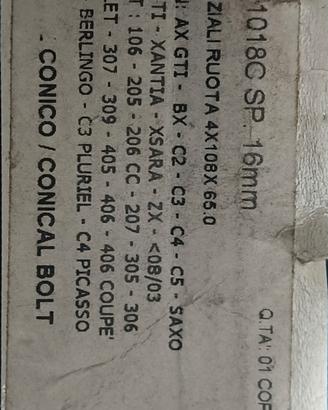 distanziali sportivi per Peugeot 206
