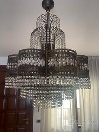 Lampadario Vintage - Ottone e Cristalli