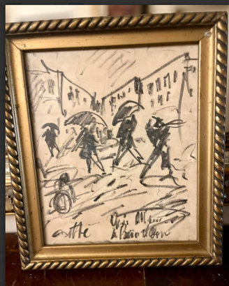 PREZIOSOdisegnoCARBONCINO"stileMODIGLIANI"anni'30