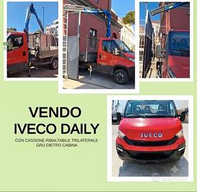 IVECO DAILY 35C12 RIBALTABILE TRILATERALE + GRU