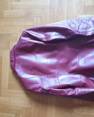 Giacca Pelle Rossa Donna Vintage 80/90