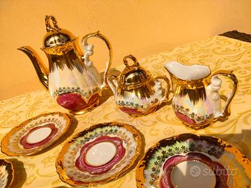 SERVIZIO DA TE' VINTAGE IN PORCELLANA ORO