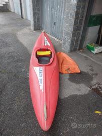 kayak bishop,pagaia, giacca acqua, giubbino, sacco