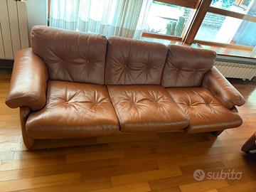 Salotto tripolo divano, 2 poltrone Coronado pelle