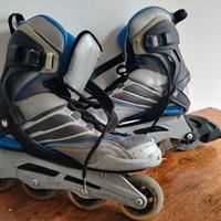Pattini in linea SALOMON tg 44 + protezioni Roces 