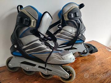 Pattini in linea SALOMON tg 44 + protezioni Roces 
