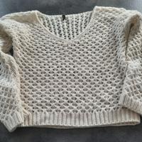 maglione donna,color burro,traforato 