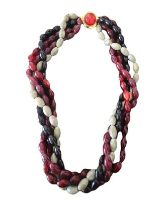 Girocollo donna 4 fili multicolore in resina 
