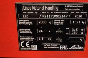 Stoccatore LINDE L20 Carrello elevatore