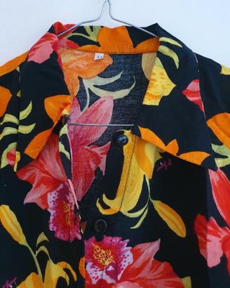 Camicia Hawaiana Aloha Fiori Tropicali Taglia M