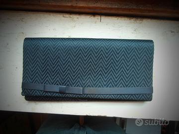 pochette da sera borsetta cerimonia blu raso