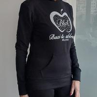 Felpa nera con cappuccio Baci & Abbracci