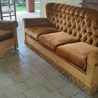 Set divano 3 posti + poltrona in tessuto