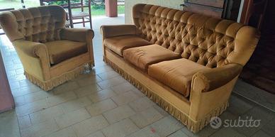 Set divano 3 posti + poltrona in tessuto