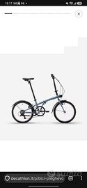 bicicletta pieghevole btwin 120 grigio blu 