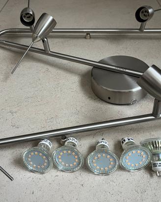 Lampadario con faretti orientabili