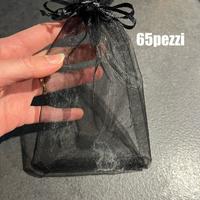 Set 65pz Sacchetti in tulle/organza neri 15x20