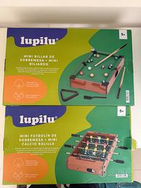 Mini biliardo e mini calcio balilla Lupilu tavolo