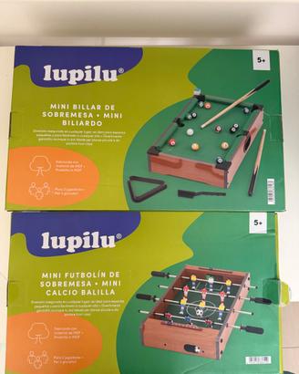 Mini biliardo e mini calcio balilla Lupilu tavolo