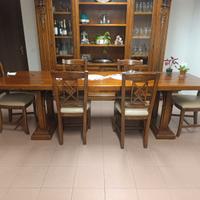 TAVOLO IN LEGNO MASSELLO + 6 SEDIE  📏 Misure tavo