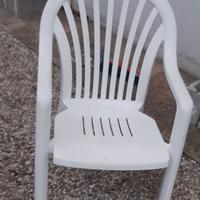 Sedia plastica bianca da giardino