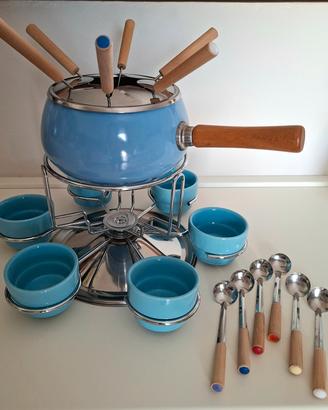 Set fonduta azzurro 