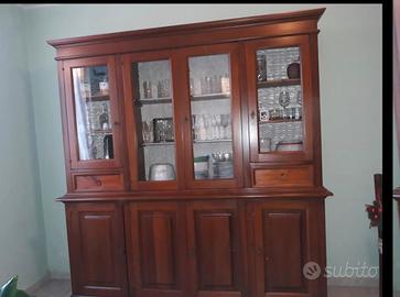 Credenza Vetrina Classica in Legno Massiccio 