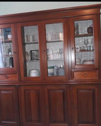 Credenza Vetrina Classica in Legno Massiccio 