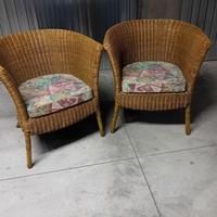 Poltroncine vintage in vimini