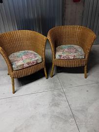 Poltroncine vintage in vimini