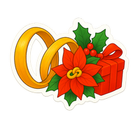 Adesivi natalizi con fiori e fedi – decorazioni