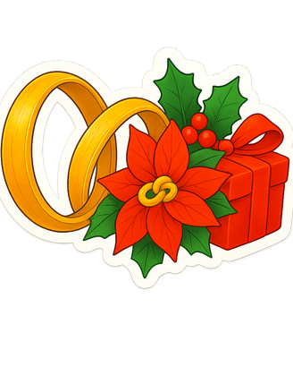 Adesivi natalizi con fiori e fedi – decorazioni