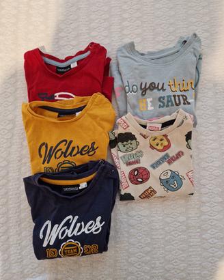 5 maglie/t-shirt Sarabanda manica lunga