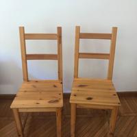 COPPIA SEDIE legno IKEA (con cuscini)