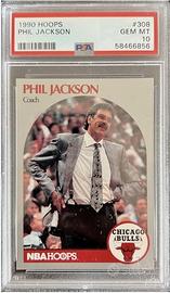 1990 NBA Hoops Phil Jackson #308 PSA 10 nuova