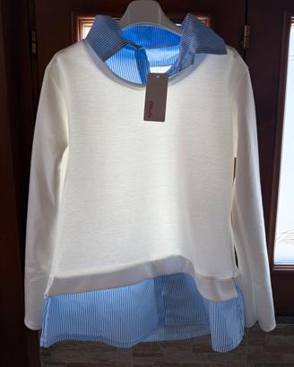 felpa con dettagli dí camicia