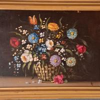 quadro vecchio dipinto floreale 