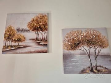 Set quadri su tela autunnali