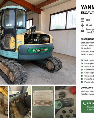 Escavatore cingolato Yanmar ViO70 – 42 kW MOT. NEW