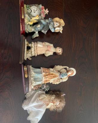 Lotto 4 Statuine Vintage Stile Capodimonte