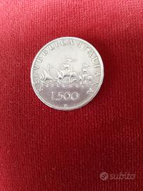 Moneta 500 Lire in argento del 1960
