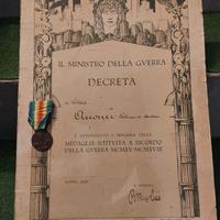 diploma attestato di guerra ww1