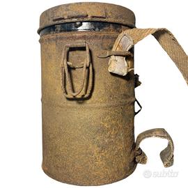 Ww1 contenitore maschera antigas no elmetto ww2