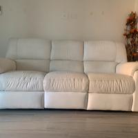 Divano pelle bianco, motorizzato