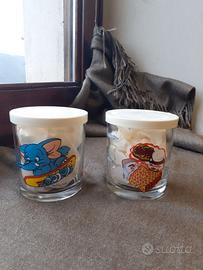 2 contenitori, bicchieri Nutella anni 90
