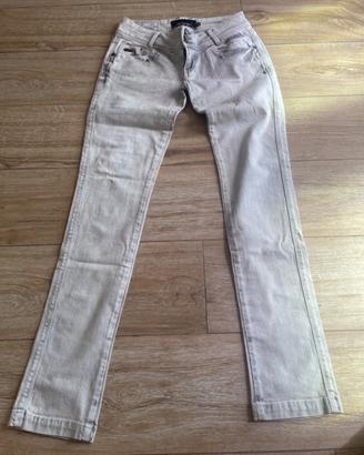 Jeans Bershka grigio chiario/bianco