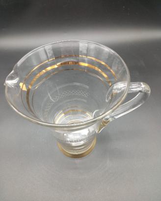 Caraffa acqua anni 50 bordo oro